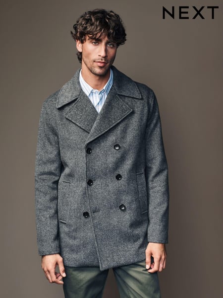 Charcoal Grey Soft Touch Peacoat with Wool (808126) | € 148