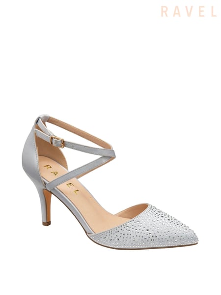 Ravel Silver Strappy Diamante Court Shoes (809238) | € 54