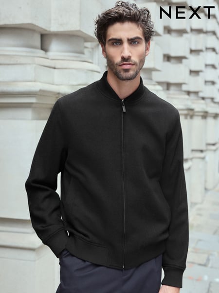 Black Wool Blend Bomber Jacket (809518) | € 17
