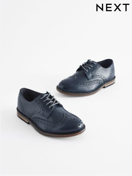 Navy Wide Fit (G) Leather Brogues (810239) | € 8 - € 10