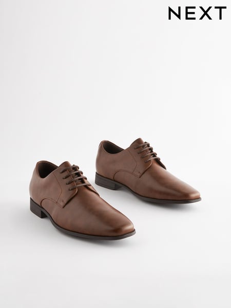 Tan Brown Standard Fit Slim Square Derby Shoes (815502) | € 52