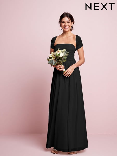 Black Mesh Multiway Bridesmaid Wedding Maxi Dress (818187) | € 105