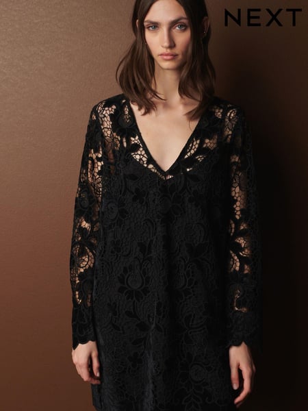 Black Premium Long Sleeve Lace Mini Dress (822384) | € 28