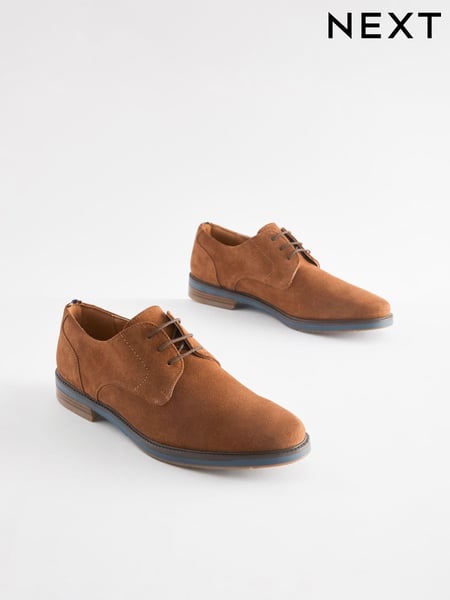 Tan Brown Suede Sole Derby Shoes (824384) | € 28