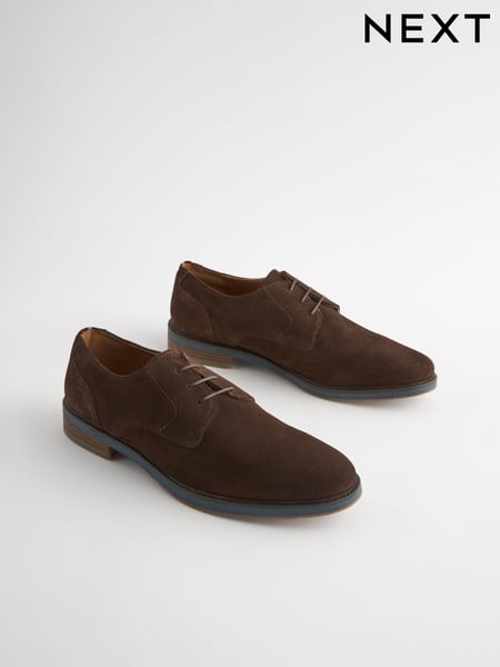 Brown Suede Derby Shoes (824386) | € 28