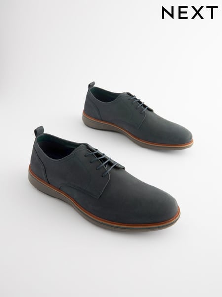 Navy Blue Leather Derby Shoes (824418) | € 43