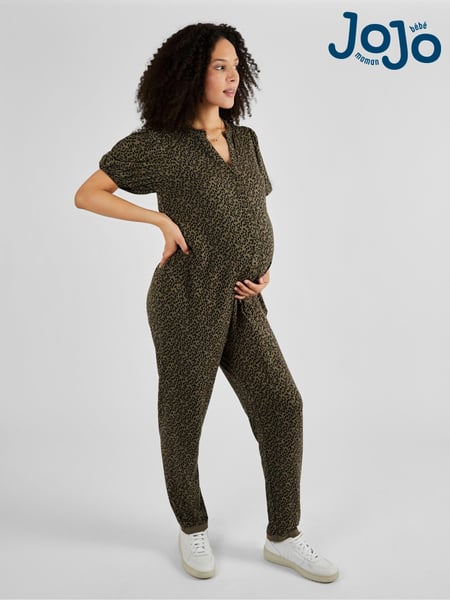 JoJo Maman Bébé Khaki Animal Print Maternity Jumpsuit (825110) | € 73