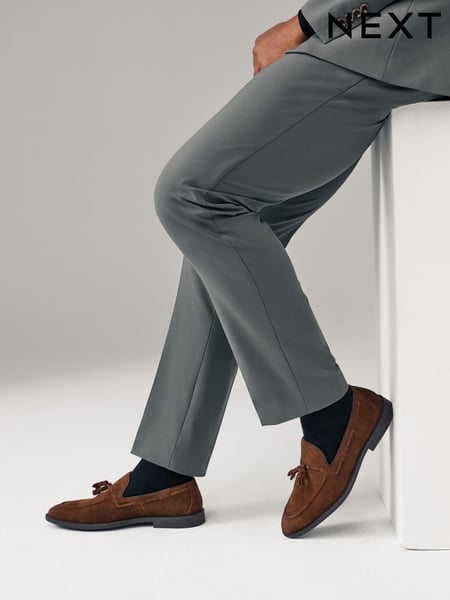 Brown Suede Tassel Loafers (825918) | € 36