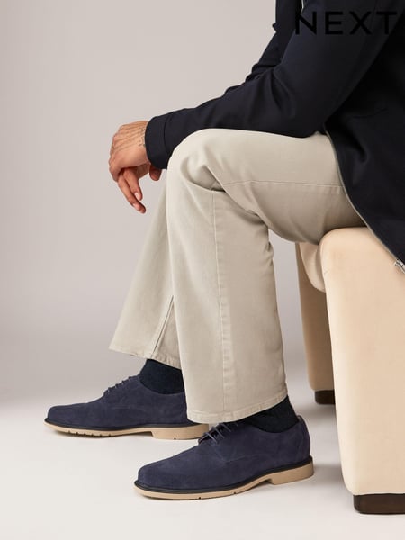 Navy Blue Suede Derby Shoes (826490) | € 39