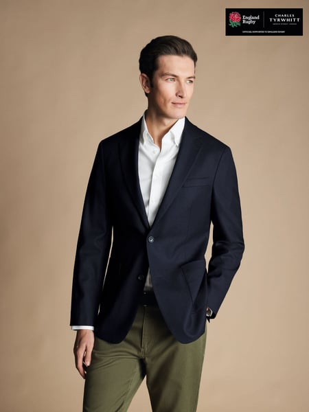 Charles Tyrwhitt Blue Slim Fit Luxury Italian Hopsack Jacket (827552) | € 437