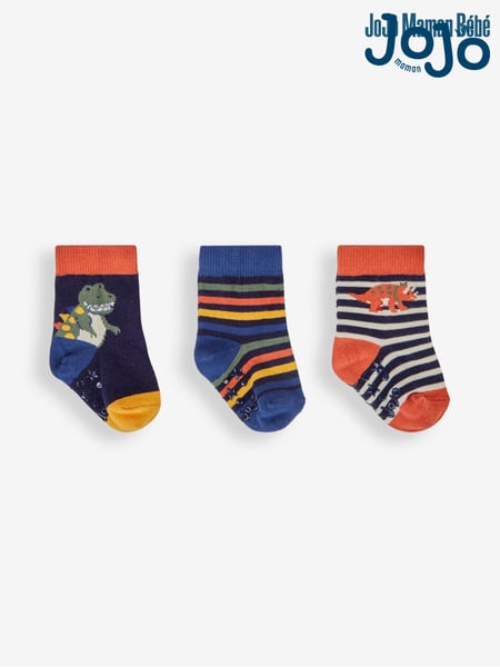 JoJo Maman Bébé Navy 3-Pack Dinosaur Socks (831849) | € 15