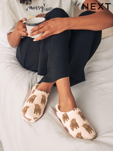 „Hamish the Highland Cow“, Cream - Slippers (832112) | 20 €