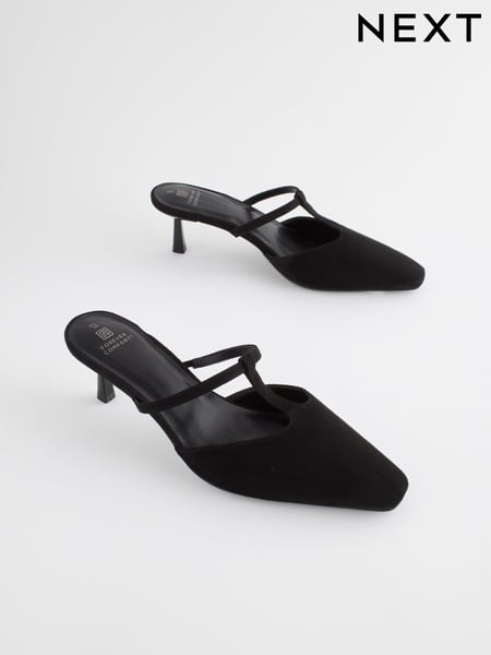 Black Forever Comfort® Square Toe T-Bar Mules (835586) | € 23