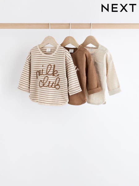 Neutral Milk Club Baby Jersey Long Sleeve T-Shirts 3 Pack (0mths-2yrs) (836058) | € 16 - € 18