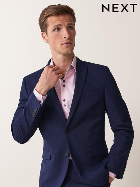 Bright Blue Regular Fit Two Button Suit Jacket (838193) | € 90