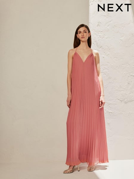 Coral Pink Premium Bead Detail Maxi Dress (847174) | € 50