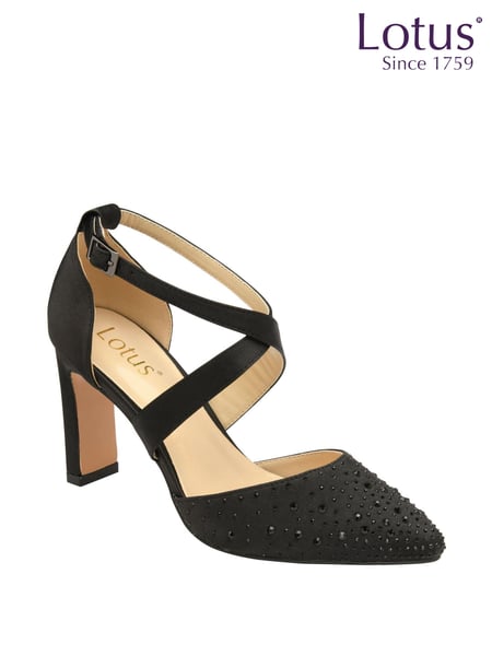 Lotus Black Diamante Pointed-Toe Court Shoes (847264) | € 109