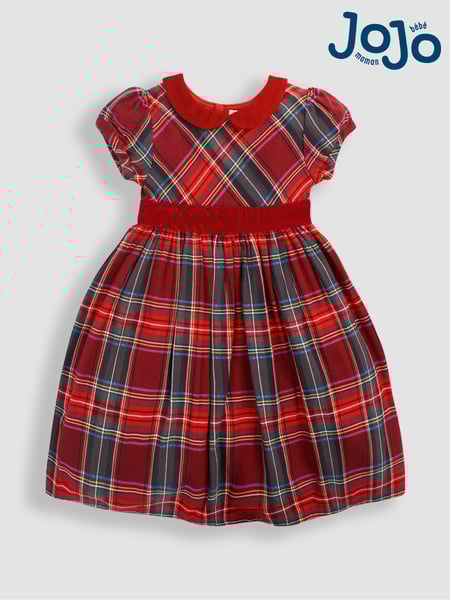 JoJo Maman Bébé Classic Red Tartan Party Dress (8482D4) | € 61 - € 73
