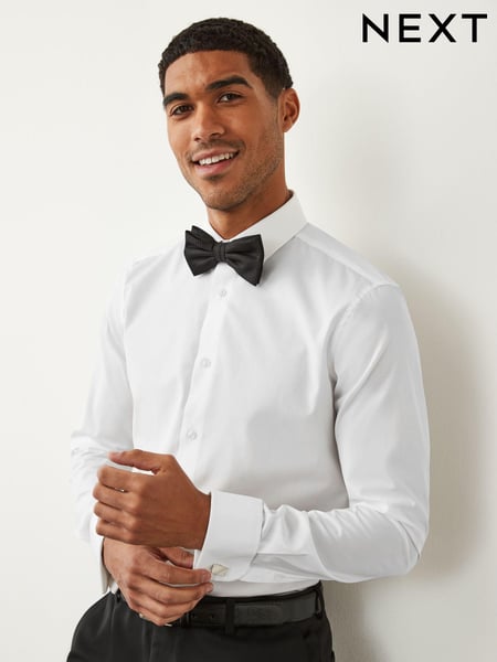 White Slim Fit Double Cuff 100% Cotton Shirt (851626) | € 8