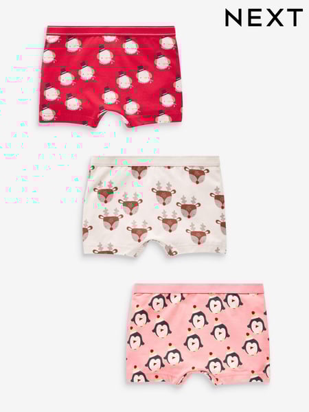 Red Christmas Shorts Briefs 3 Pack (2-16yrs) (852455) | € 7 - € 11