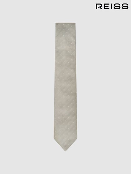 Reiss Champagne Liam Polka Dot Silk Tie (862711) | € 75