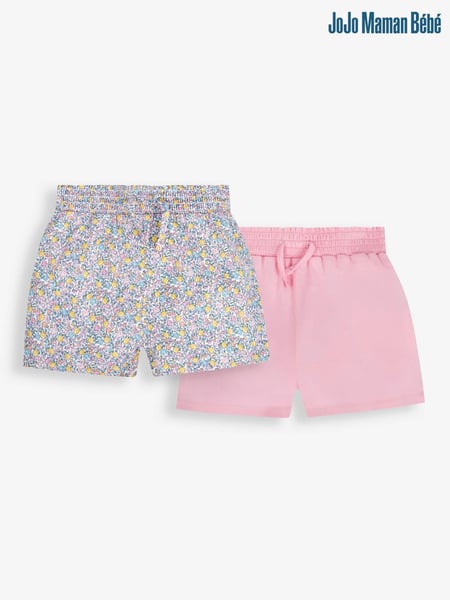 JoJo Maman Bébé Lemon Ditsy 2-Pack Ditsy Print & Pink Pretty Shorts (863522) | € 26