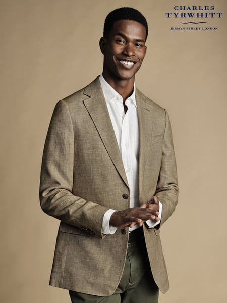 Charles Tyrwhitt Natural Chrome Linen Cotton Classic Fit Jacket (866365) | € 156
