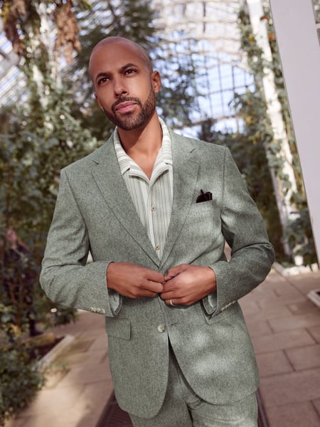 Green Tailored Fit Nova Fides Italian Wool Blend Suit: Jacket (867989) | € 32