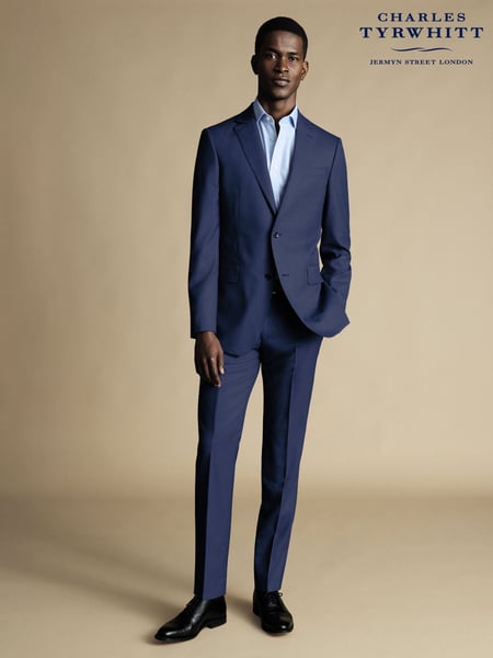 Charles Tyrwhitt Blue Slim Fit Sharkskin Ultimate Performance Suit (870245) | € 421
