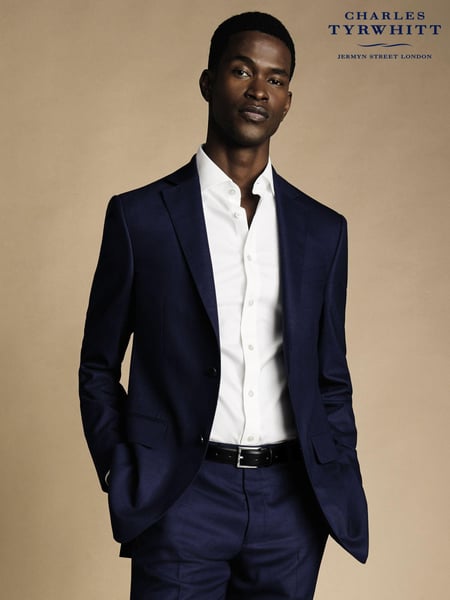 Charles Tyrwhitt Blue Slim Fit Sharkskin Ultimate Performance Suit (870310) | € 210