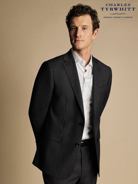 Charles Tyrwhitt Grey Slim Fit Stretch Birdseye Suit (870384) | € 179