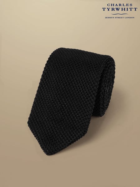 Charles Tyrwhitt Black Silk Knitted Slim Tie (871945) | € 55