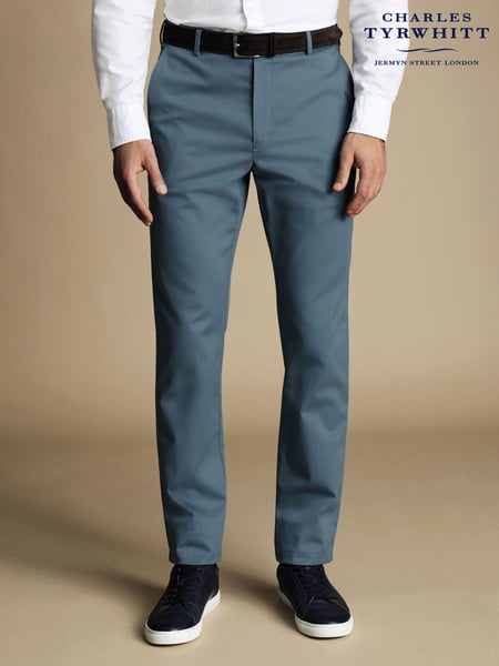 Charles Tyrwhitt Blue Slim Fit Ultimate non-iron Chino Trousers (872799) | € 125
