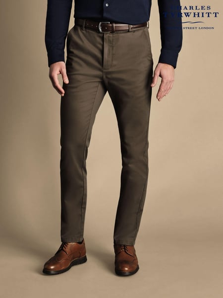 Charles Tyrwhitt Brown French Classic Fit Ultimate non-iron Chino Trousers (873246) | € 140