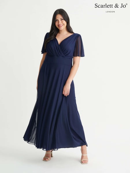 Scarlett & Jo Blue Curve Angel Sleeve Maxi Dress (873386) | € 140