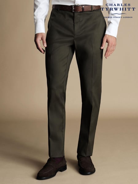 Charles Tyrwhitt Green Classic Fit Smart Texture Trousers (873391) | € 125