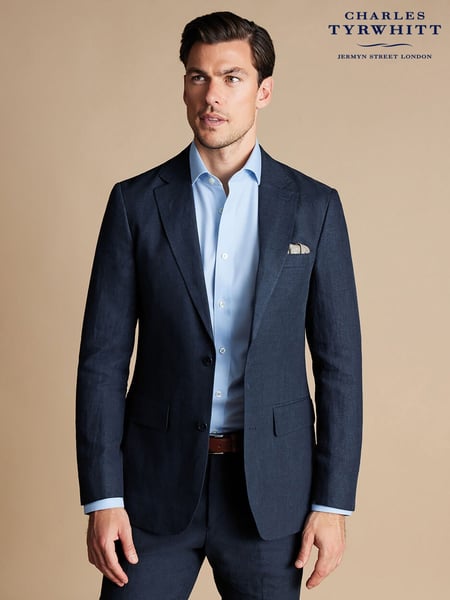 Charles Tyrwhitt Blue 100% Linen Slim Fit Jacket (874899) | € 390