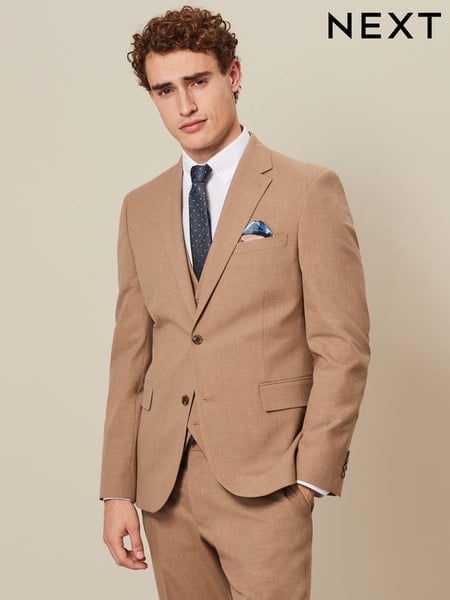 Marl Taupe Slim Fit Motionflex Stretch Suit Jacket (874917) | € 41