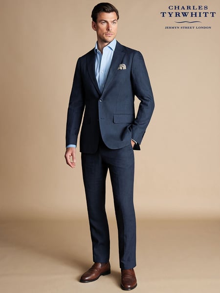 Charles Tyrwhitt Blue 100% Linen Classic Fit Jacket (875326) | € 390