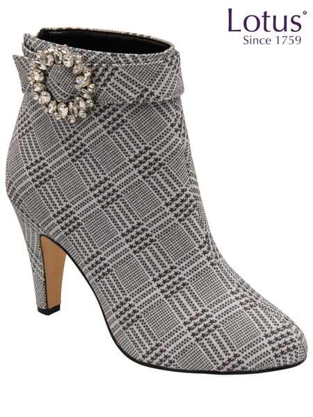 Lotus Silver Check-Print Shoe Boots (875990) | € 62