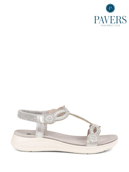 Pavers Grey Pavers Grey Embellished Flatform Sandals (877569) | € 55