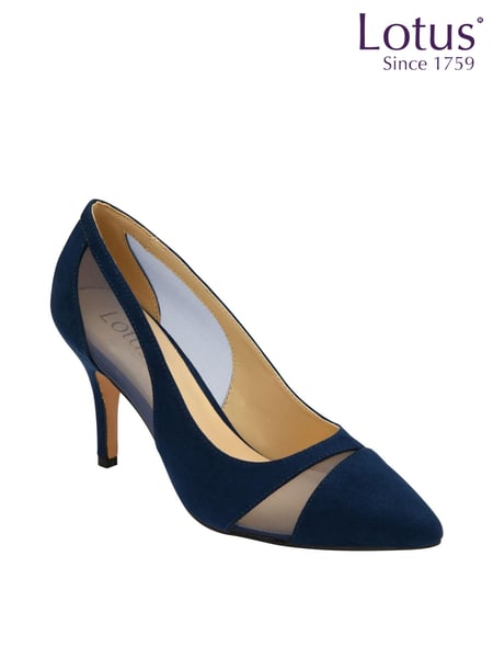 Lotus Navy Blue Stiletto-Heel Pointed-Toe Court Shoes (878764) | € 45