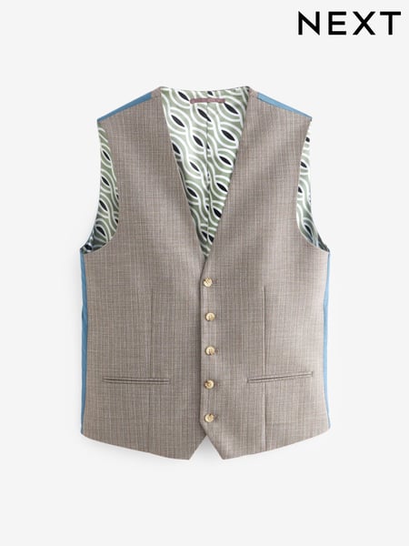 Neutral Regular Fit Textured Suit Waistcoat (880963) | € 12