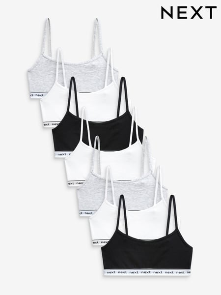Black/Grey/White 7 Pack Strappy Crop Tops (5-16yrs) (882492) | € 18 - € 25