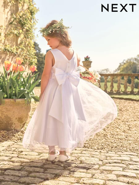 Ivory Cream Flower Girl Bow Dress (3mths-16yrs) (884625) | € 52 - € 67