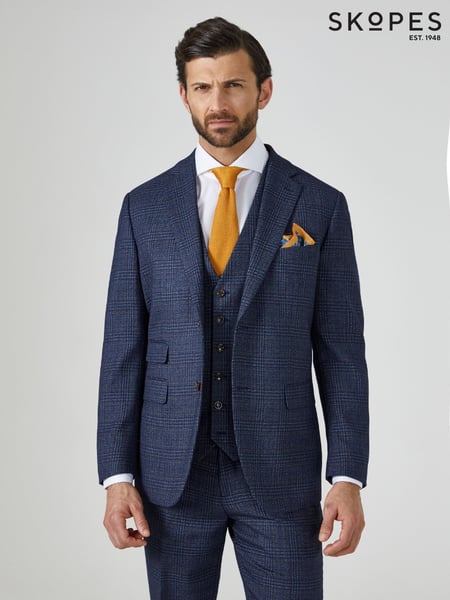 Skopes Blue Tailored Fit Woolf Check Suit (887499) | € 179
