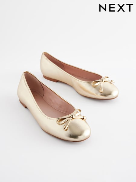 Gold Forever Comfort® Round Toe Leather Ballerina Shoes (888934) | € 51