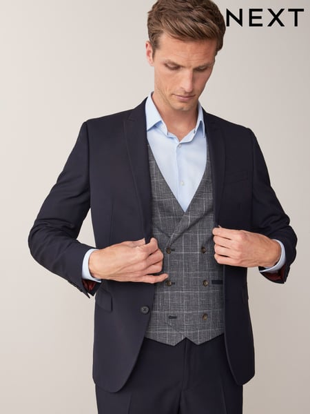 Navy Blue Skinny Fit Two Button Suit Jacket (892625) | € 90