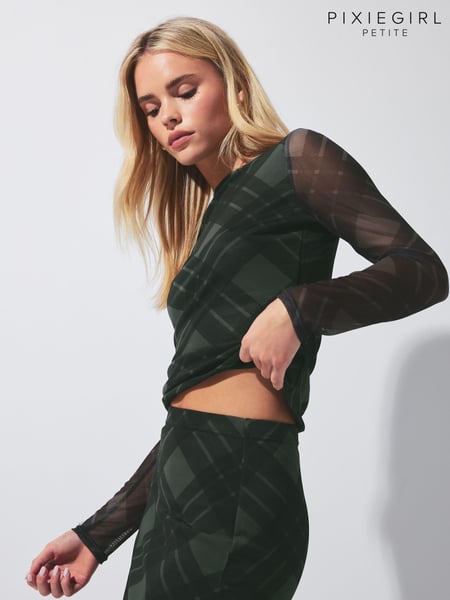 PixieGirl Petite Green Long Sleeve Mesh Top (896224) | € 42