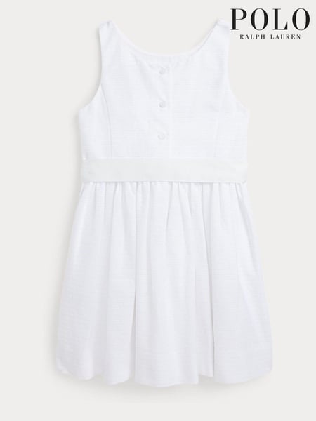 Polo Ralph Lauren Girls Ribbed Cotton White Dress (897081) | € 39 - € 45